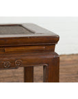 Side Table with Rattan Inset Top, Carved Apron and Horsehoof Feet-12. Asian & Chinese Furniture, Art, Antiques, Vintage Home Décor for sale at FEA Home