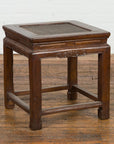 Side Table with Rattan Inset Top, Carved Apron and Horsehoof Feet-13. Asian & Chinese Furniture, Art, Antiques, Vintage Home Décor for sale at FEA Home
