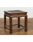 Side Table with Rattan Inset Top, Carved Apron and Horsehoof Feet-14. Asian & Chinese Furniture, Art, Antiques, Vintage Home Décor for sale at FEA Home