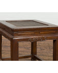 Side Table with Rattan Inset Top, Carved Apron and Horsehoof Feet-15. Asian & Chinese Furniture, Art, Antiques, Vintage Home Décor for sale at FEA Home
