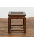Side Table with Rattan Inset Top, Carved Apron and Horsehoof Feet-19. Asian & Chinese Furniture, Art, Antiques, Vintage Home Décor for sale at FEA Home