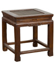 Side Table with Rattan Inset Top, Carved Apron and Horsehoof Feet-20. Asian & Chinese Furniture, Art, Antiques, Vintage Home Décor for sale at FEA Home