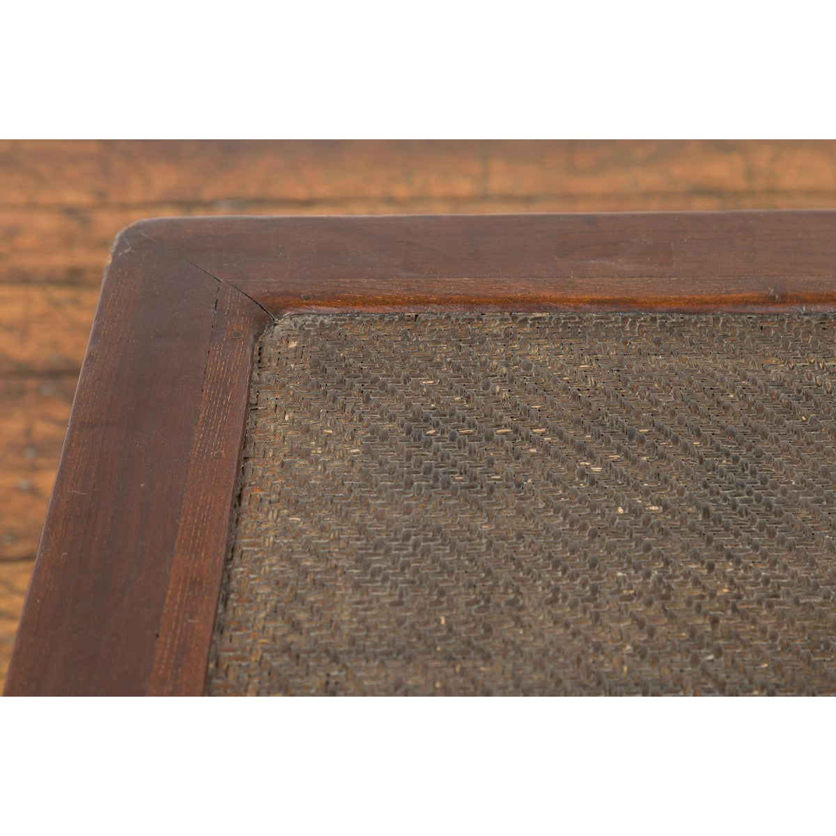 Side Table with Rattan Inset Top, Carved Apron and Horsehoof Feet-6. Asian & Chinese Furniture, Art, Antiques, Vintage Home Décor for sale at FEA Home