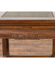 Side Table with Rattan Inset Top, Carved Apron and Horsehoof Feet-7. Asian & Chinese Furniture, Art, Antiques, Vintage Home Décor for sale at FEA Home