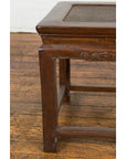 Side Table with Rattan Inset Top, Carved Apron and Horsehoof Feet-8. Asian & Chinese Furniture, Art, Antiques, Vintage Home Décor for sale at FEA Home