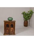 19th Century Wooden Side Cabinet with Arched Metal Grate Window Door-11. Asian & Chinese Furniture, Art, Antiques, Vintage Home Décor for sale at FEA Home