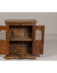19th Century Wooden Side Cabinet with Arched Metal Grate Window Door-12. Asian & Chinese Furniture, Art, Antiques, Vintage Home Décor for sale at FEA Home
