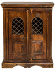 19th Century Wooden Side Cabinet with Arched Metal Grate Window Door-1. Asian & Chinese Furniture, Art, Antiques, Vintage Home Décor for sale at FEA Home