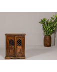 19th Century Wooden Side Cabinet with Arched Metal Grate Window Door-3. Asian & Chinese Furniture, Art, Antiques, Vintage Home Décor for sale at FEA Home