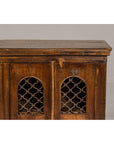 19th Century Wooden Side Cabinet with Arched Metal Grate Window Door-4. Asian & Chinese Furniture, Art, Antiques, Vintage Home Décor for sale at FEA Home