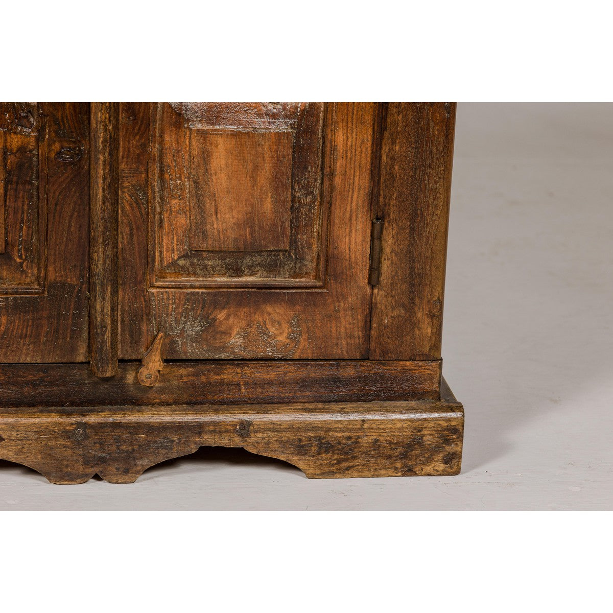 19th Century Wooden Side Cabinet with Arched Metal Grate Window Door-7. Asian & Chinese Furniture, Art, Antiques, Vintage Home Décor for sale at FEA Home