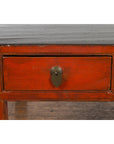Red and Black Antique Coffee Table with Two Drawers-11. Asian & Chinese Furniture, Art, Antiques, Vintage Home Décor for sale at FEA Home