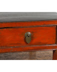 Red and Black Antique Coffee Table with Two Drawers-12. Asian & Chinese Furniture, Art, Antiques, Vintage Home Décor for sale at FEA Home