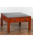 Red and Black Antique Coffee Table with Two Drawers-14. Asian & Chinese Furniture, Art, Antiques, Vintage Home Décor for sale at FEA Home