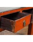 Red and Black Antique Coffee Table with Two Drawers-15. Asian & Chinese Furniture, Art, Antiques, Vintage Home Décor for sale at FEA Home