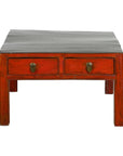 Red and Black Antique Coffee Table with Two Drawers-20. Asian & Chinese Furniture, Art, Antiques, Vintage Home Décor for sale at FEA Home