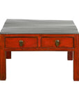 Red and Black Antique Coffee Table with Two Drawers-2. Asian & Chinese Furniture, Art, Antiques, Vintage Home Décor for sale at FEA Home