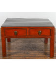 Red and Black Antique Coffee Table with Two Drawers-4. Asian & Chinese Furniture, Art, Antiques, Vintage Home Décor for sale at FEA Home