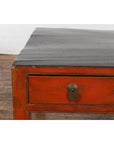 Red and Black Antique Coffee Table with Two Drawers-8. Asian & Chinese Furniture, Art, Antiques, Vintage Home Décor for sale at FEA Home