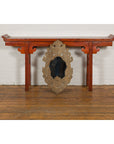 Vintage Thai Wooden Mirror with Carved Bird, Foliage and Flower Motifs-3. Asian & Chinese Furniture, Art, Antiques, Vintage Home Décor for sale at FEA Home