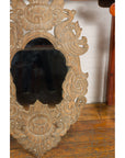 Vintage Thai Wooden Mirror with Carved Bird, Foliage and Flower Motifs-9. Asian & Chinese Furniture, Art, Antiques, Vintage Home Décor for sale at FEA Home