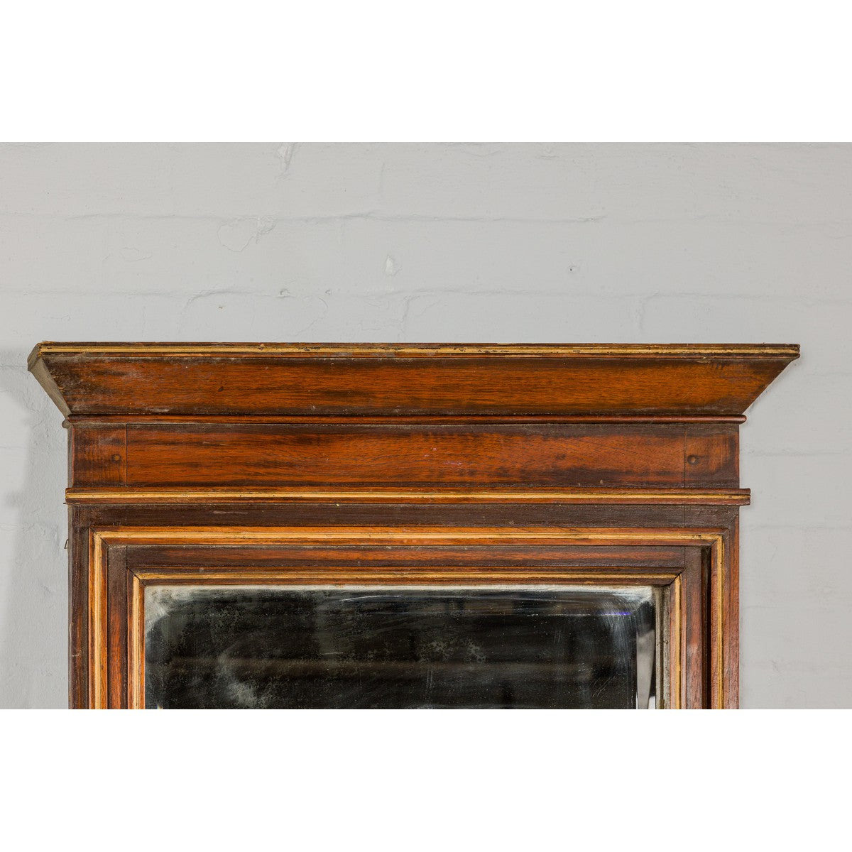 Slender Wooden Mirror with Carved Motifs, Made of Antique Indian Wood-3. Asian & Chinese Furniture, Art, Antiques, Vintage Home Décor for sale at FEA Home