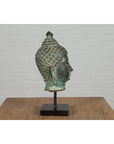 Vintage Bronze Buddha Head Tabletop Sculpture-11. Asian & Chinese Furniture, Art, Antiques, Vintage Home Décor for sale at FEA Home