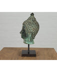 Vintage Bronze Buddha Head Tabletop Sculpture-14. Asian & Chinese Furniture, Art, Antiques, Vintage Home Décor for sale at FEA Home