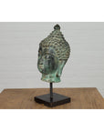 Vintage Bronze Buddha Head Tabletop Sculpture-15. Asian & Chinese Furniture, Art, Antiques, Vintage Home Décor for sale at FEA Home