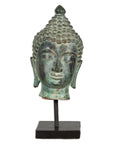Vintage Bronze Buddha Head Tabletop Sculpture-16. Asian & Chinese Furniture, Art, Antiques, Vintage Home Décor for sale at FEA Home