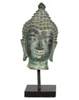 Vintage Bronze Buddha Head Tabletop Sculpture-1. Asian & Chinese Furniture, Art, Antiques, Vintage Home Décor for sale at FEA Home
