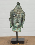 Vintage Bronze Buddha Head Tabletop Sculpture-2. Asian & Chinese Furniture, Art, Antiques, Vintage Home Décor for sale at FEA Home