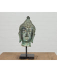 Vintage Bronze Buddha Head Tabletop Sculpture-5. Asian & Chinese Furniture, Art, Antiques, Vintage Home Décor for sale at FEA Home