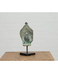 Vintage Bronze Buddha Head Tabletop Sculpture-8. Asian & Chinese Furniture, Art, Antiques, Vintage Home Décor for sale at FEA Home