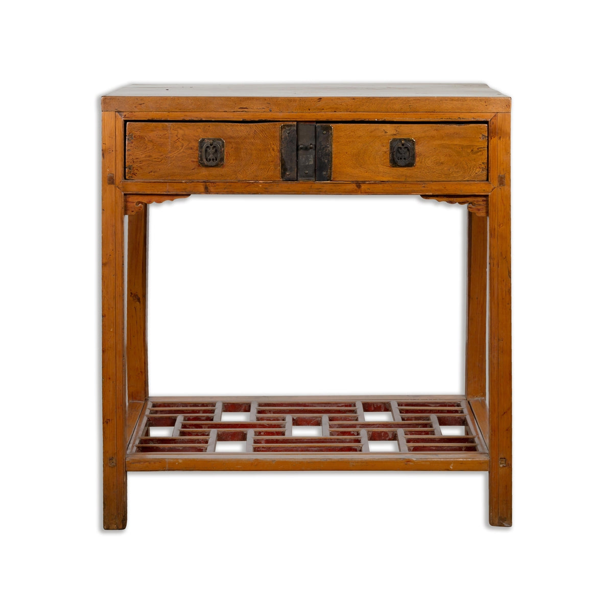 Antique Console Table with Two Drawers and Lower Shelf-18. Asian & Chinese Furniture, Art, Antiques, Vintage Home Décor for sale at FEA Home