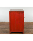 Qing Dynasty 19th Century Chinese Red Lacquer Cabinet with Drawers and Doors-14. Asian & Chinese Furniture, Art, Antiques, Vintage Home Décor for sale at FEA Home
