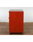 Qing Dynasty 19th Century Chinese Red Lacquer Cabinet with Drawers and Doors-16. Asian & Chinese Furniture, Art, Antiques, Vintage Home Décor for sale at FEA Home