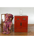 Qing Dynasty 19th Century Chinese Red Lacquer Cabinet with Drawers and Doors-4. Asian & Chinese Furniture, Art, Antiques, Vintage Home Décor for sale at FEA Home