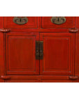 Qing Dynasty 19th Century Chinese Red Lacquer Cabinet with Drawers and Doors-7. Asian & Chinese Furniture, Art, Antiques, Vintage Home Décor for sale at FEA Home