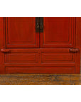 Qing Dynasty 19th Century Chinese Red Lacquer Cabinet with Drawers and Doors-8. Asian & Chinese Furniture, Art, Antiques, Vintage Home Décor for sale at FEA Home