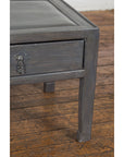 Chinese Late Qing Low Table with Two Drawers and Custom Grey Silver Lacquer-10. Asian & Chinese Furniture, Art, Antiques, Vintage Home Décor for sale at FEA Home