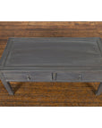 Chinese Late Qing Low Table with Two Drawers and Custom Grey Silver Lacquer-12. Asian & Chinese Furniture, Art, Antiques, Vintage Home Décor for sale at FEA Home