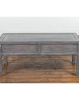 Chinese Late Qing Low Table with Two Drawers and Custom Grey Silver Lacquer-15. Asian & Chinese Furniture, Art, Antiques, Vintage Home Décor for sale at FEA Home