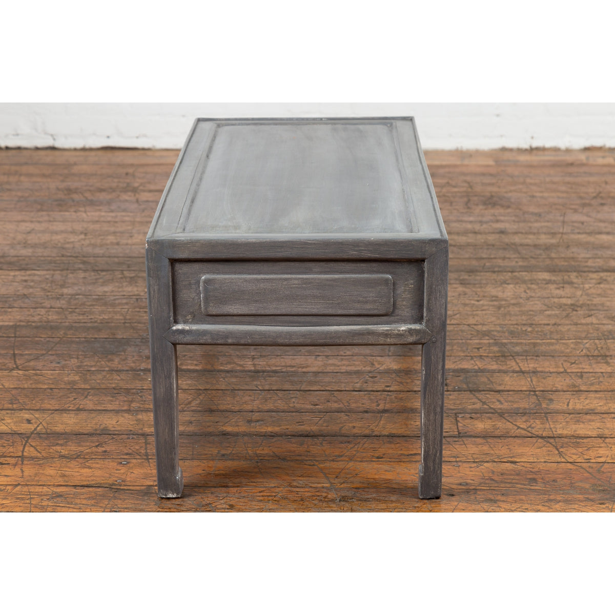 Chinese Late Qing Low Table with Two Drawers and Custom Grey Silver Lacquer-16. Asian & Chinese Furniture, Art, Antiques, Vintage Home Décor for sale at FEA Home