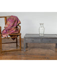 Chinese Late Qing Low Table with Two Drawers and Custom Grey Silver Lacquer-4. Asian & Chinese Furniture, Art, Antiques, Vintage Home Décor for sale at FEA Home