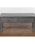 Chinese Late Qing Low Table with Two Drawers and Custom Grey Silver Lacquer-6. Asian & Chinese Furniture, Art, Antiques, Vintage Home Décor for sale at FEA Home