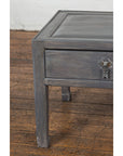 Chinese Late Qing Low Table with Two Drawers and Custom Grey Silver Lacquer-9. Asian & Chinese Furniture, Art, Antiques, Vintage Home Décor for sale at FEA Home