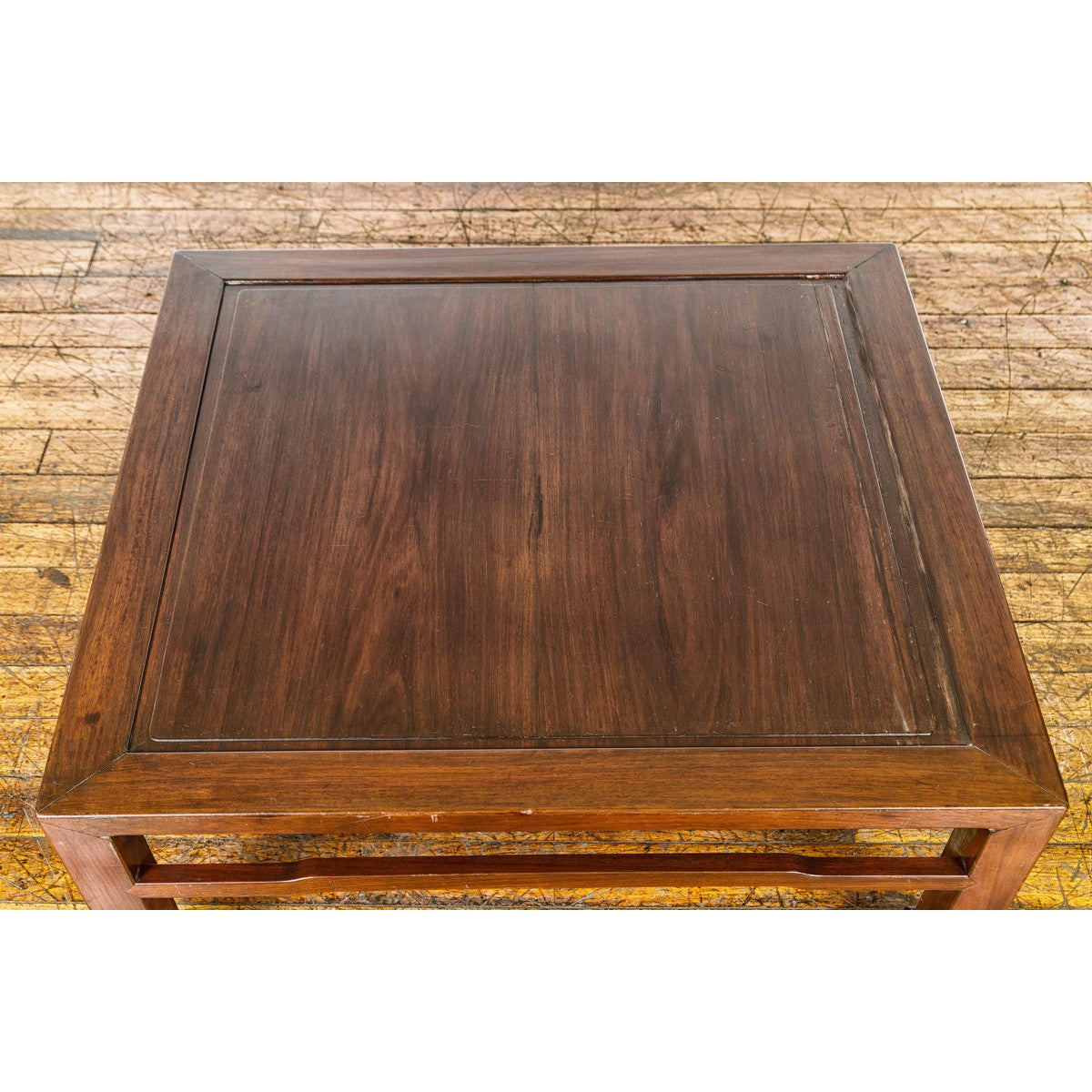 Late Qing Dynasty Square Coffee Table with Horse Hoof Legs and Stretchers-11. Asian & Chinese Furniture, Art, Antiques, Vintage Home Décor for sale at FEA Home