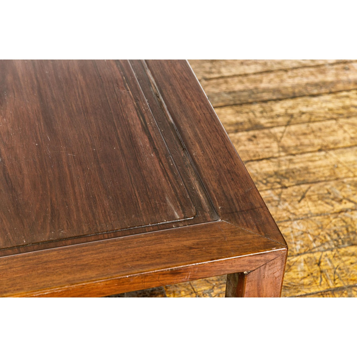 Late Qing Dynasty Square Coffee Table with Horse Hoof Legs and Stretchers-13. Asian & Chinese Furniture, Art, Antiques, Vintage Home Décor for sale at FEA Home