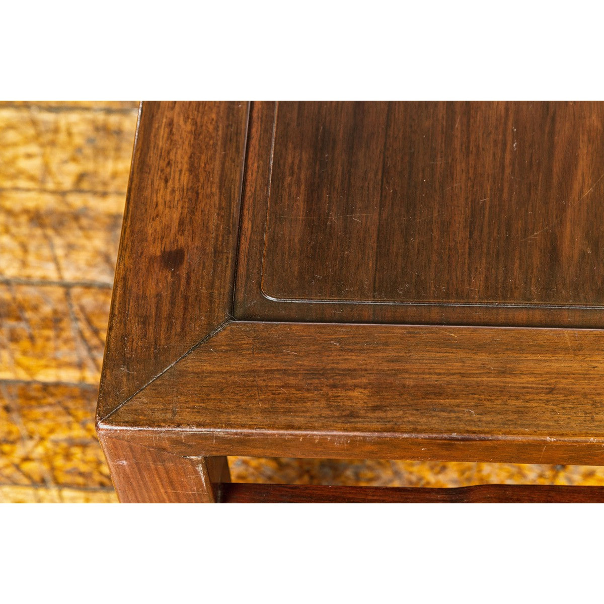 Late Qing Dynasty Square Coffee Table with Horse Hoof Legs and Stretchers-14. Asian & Chinese Furniture, Art, Antiques, Vintage Home Décor for sale at FEA Home